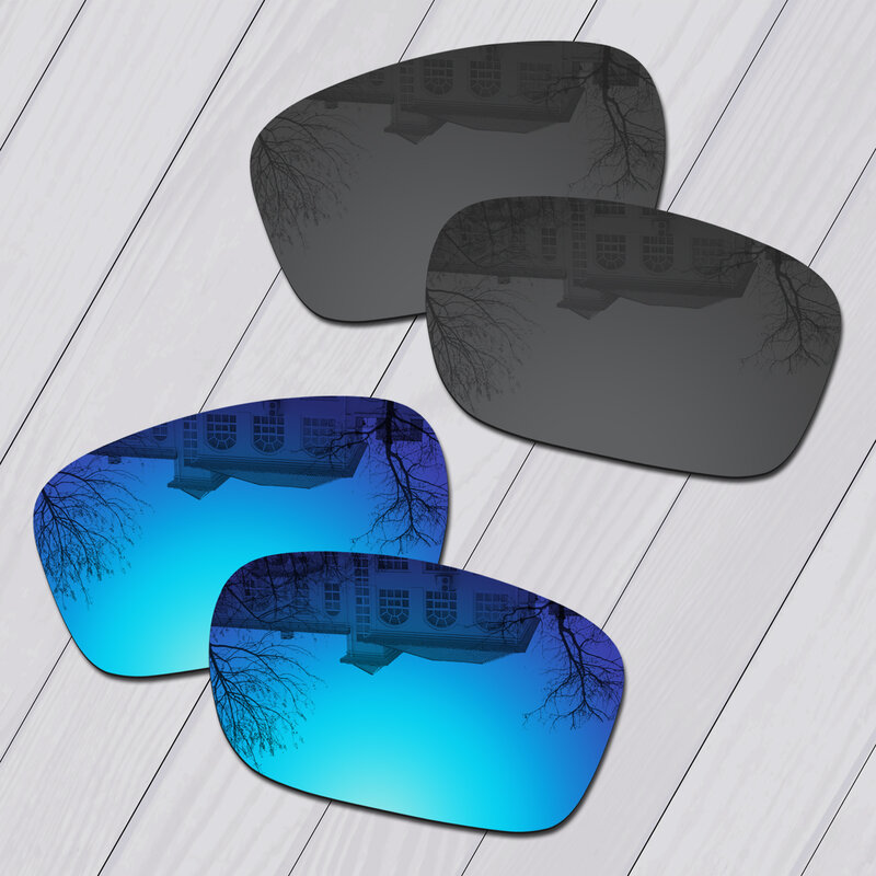 EOS 2 Pairs Schwarz & Eis Blau Polarisierte Ersatz Linsen für Oakley TwoFace OO9189 Sonnenbrille