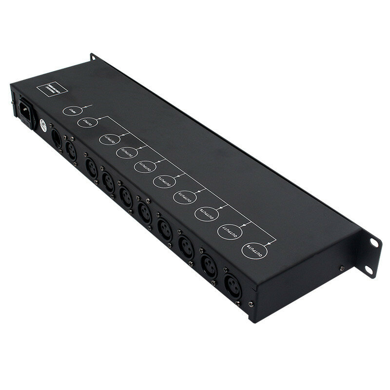 Spedizione gratuita DMX512 amplificatore Splitter ripetitore di segnale DMX 6 canali 8 porte di uscita distributore di segnale DMX ingresso AC100V-240V