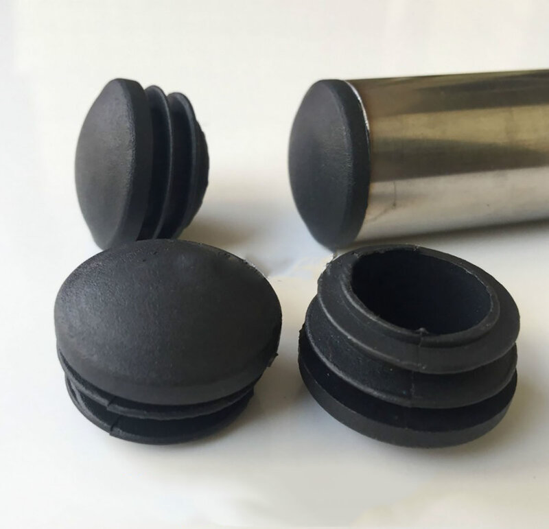 파이프 볼트 가구용 블랙 곡선 표면 플라스틱 라운드 캡, 내부 플러그 보호 가스켓, 먼지 도장 엔드 커버 캡, 16-35mm