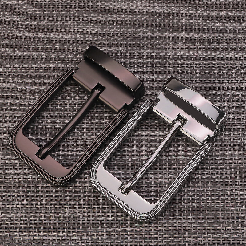 Olny-hebilla de pin negro adecuada para cinturones de 3,3 cm de ancho, hebilla de diseño de alta calidad, exquisita hebilla plateada sin hebilla de cinturón