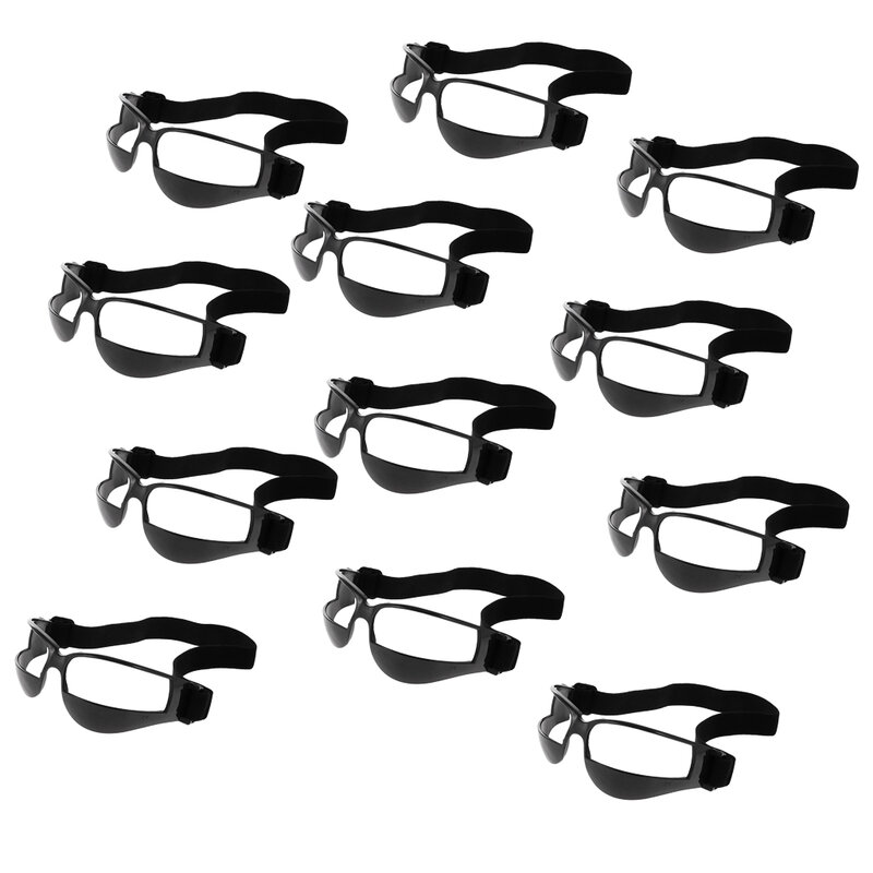 Paquete de 12 gafas de baloncesto anticaída, marco de gafas de Dribble, gafas deportivas, Ayuda de entrenamiento, negro