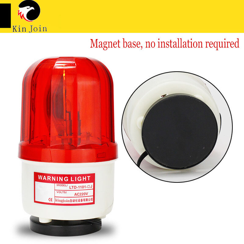 KINJOIN Magnetic  Sound And Light Alarm 220vLED Rotation LTD-1101J Strobe Flash Warning Light 24V12v