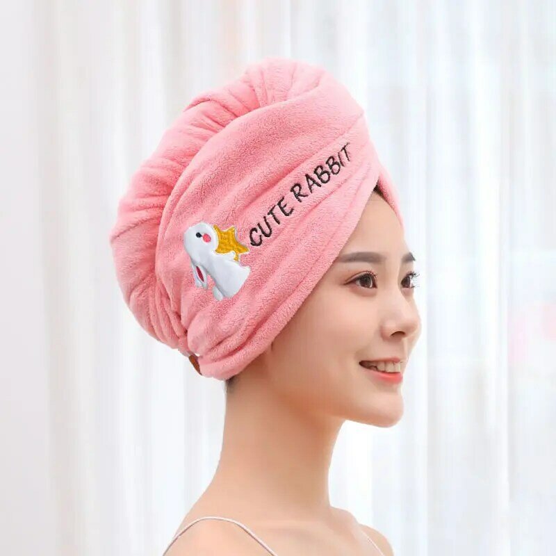 Women Girl Towels Bathroom Microfiber Rapid Drying Hair Towel Magic Shower Cap Lady Turban Head Wrap