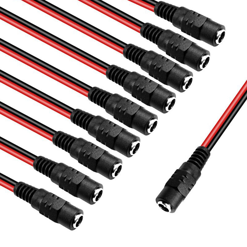 5Pairs 5.5X2.1mm DC Power Plug Male And Female DC Connector Pigtail Plug Wire Cable for CCTC Camera Leds Accessories