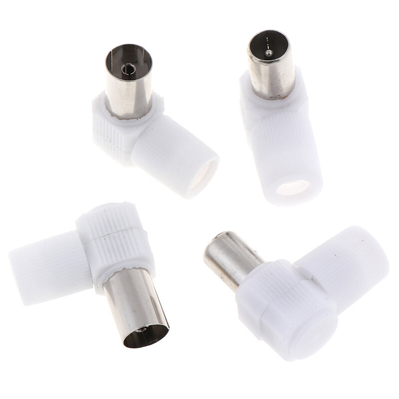 2pairs 90 Degrees TV Plug Jack For Antennas Male And Female TV RF Coaxial Male Plugs Adapter Right Angle Antennas Connectors