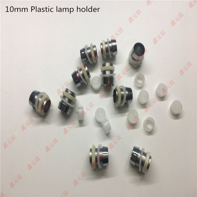 Suporte para lâmpada de led 3mm 5mm 10mm, suporte de lâmpada de cobre, plástico, prata, preto, soquete fixo, proteção de contas de lâmpada, assento 100 segundo