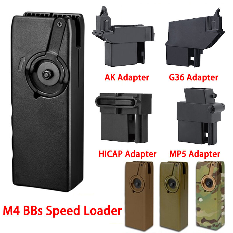 Caricatore BB tattico M4 caricatore a manovella Mag Airsoft 6mm 1000 rotondo per M4/AK/G36/HiCAP/MP5 Qucik dispositivo di ricarica