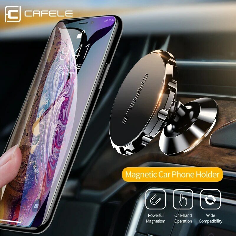 Магнитный держатель Cafele для телефона, универсальный автомобильный держатель из алюминиевого сплава автомобильная подставка для телефона, мобильный телефон