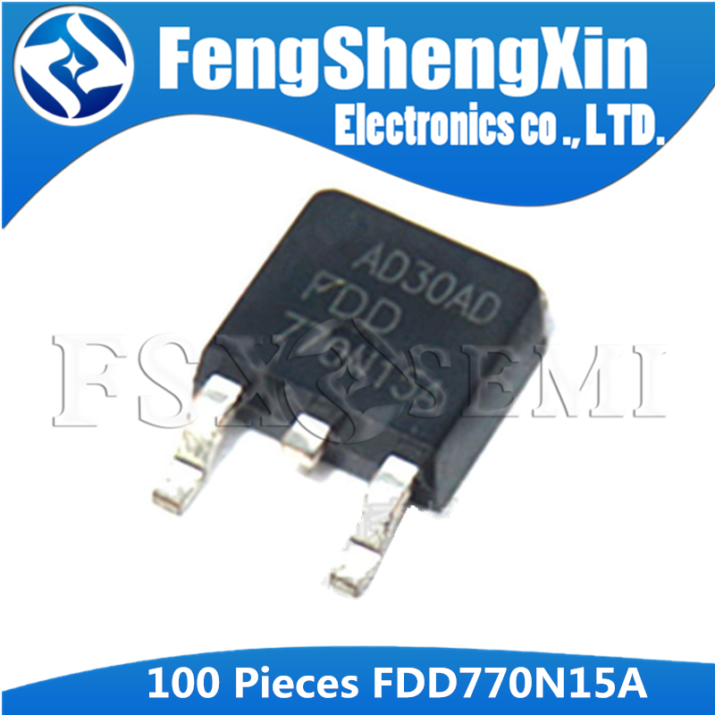 100pcs FDD770N15A TO-252 FDD770N15 TO252 770N15A SOT 150V 18A N 채널 MOSFET 트랜지스터