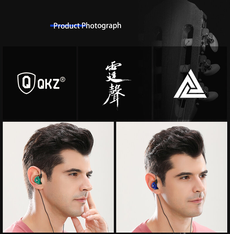 Qkz ak6 kabel gebundene Kopfhörer Dual-Drive-Hifi-Kopfhörer mit Mikrofon 3,5mm Sport lauf Musik Ohrhörer Bass Stereo-Headset Original