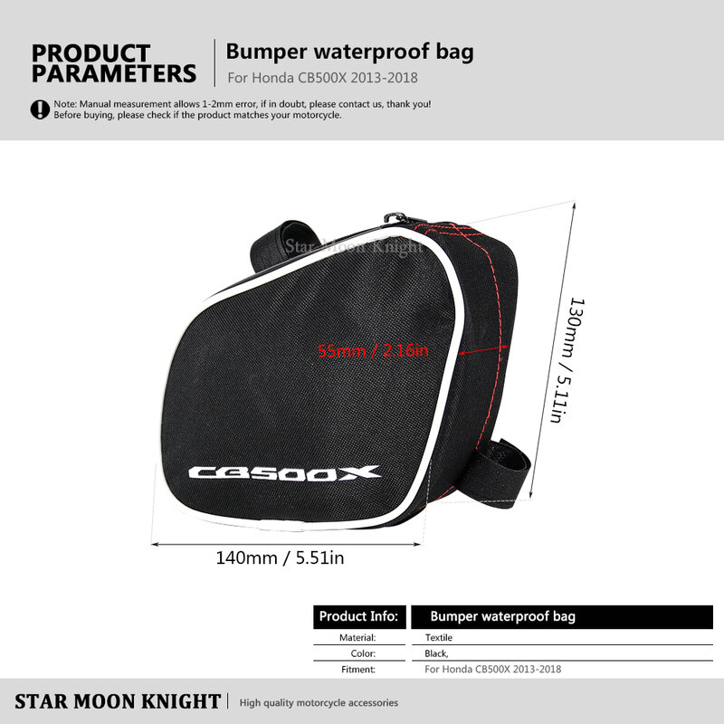 Motorcycle Bumper Frame Bags Repair Tool Placement Waterproof Bag Package Toolbox For Honda CB500X CB 500 X 2013 - 2018 2017