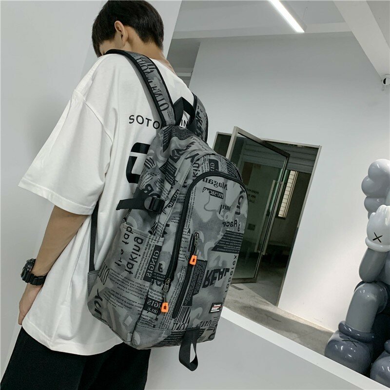 New Fashion Men's Backpack Trendy Camouflage School Bag For Boys Girls Nylon Large-Capacity Student Shoulder Travel Backpacks