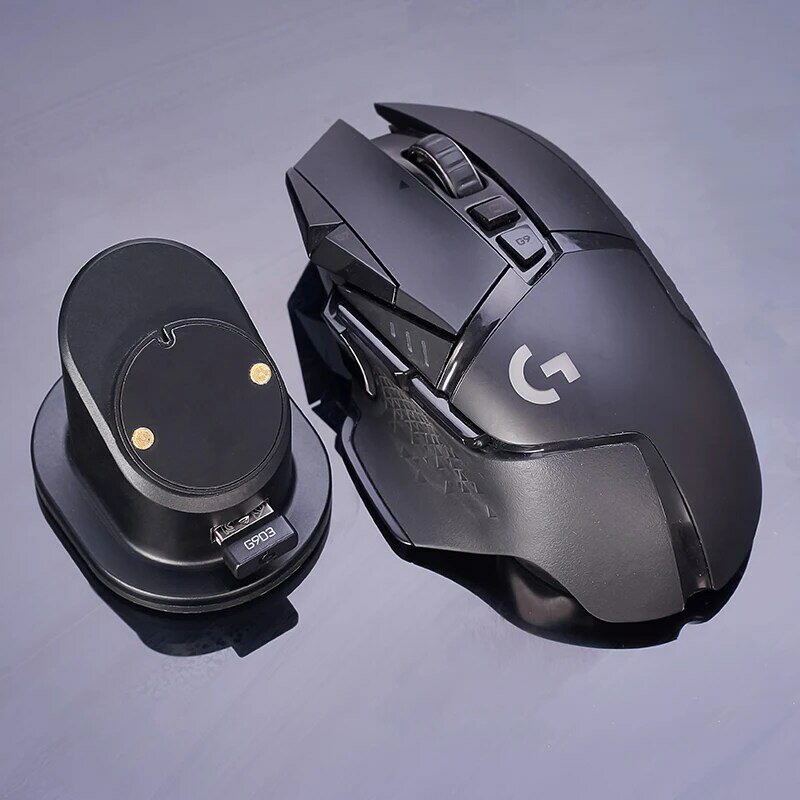 EZYEZII Mouse Wireless in metallo RGB con Base di ricarica per Dock di ricarica per Logitech G Pro X Superlight G903 502 703 Sport elettronico