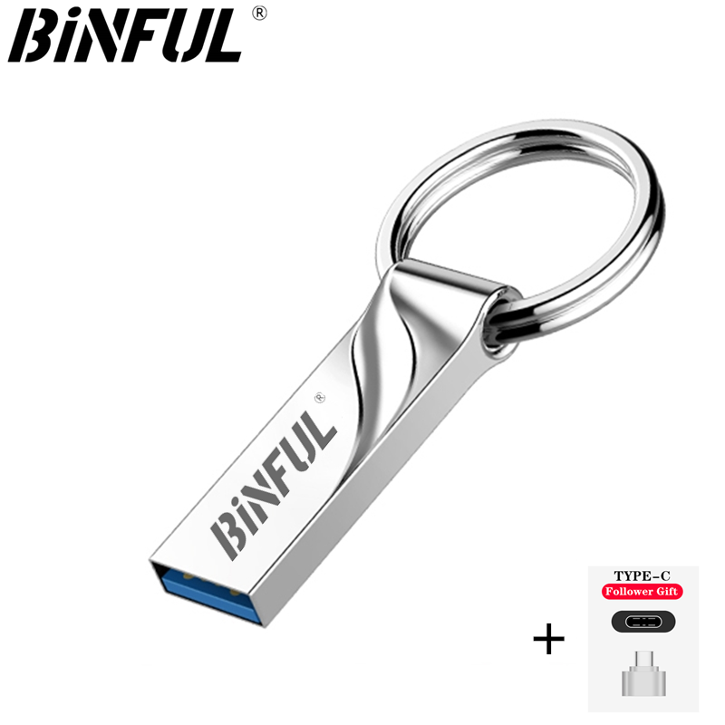 BINFUL-Clé USB rapide en métal, 4 Go, 8 Go, 16 Go, 32 Go, 64 Go, 128 Mo, lecteur flash