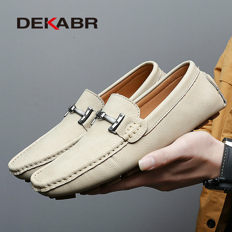 DEKABR Genuine Leather Loafers Men Lightweight Driving Shoes Brand Fashion Non-slip Loafers Luxury Men Casual Comfortable Flats