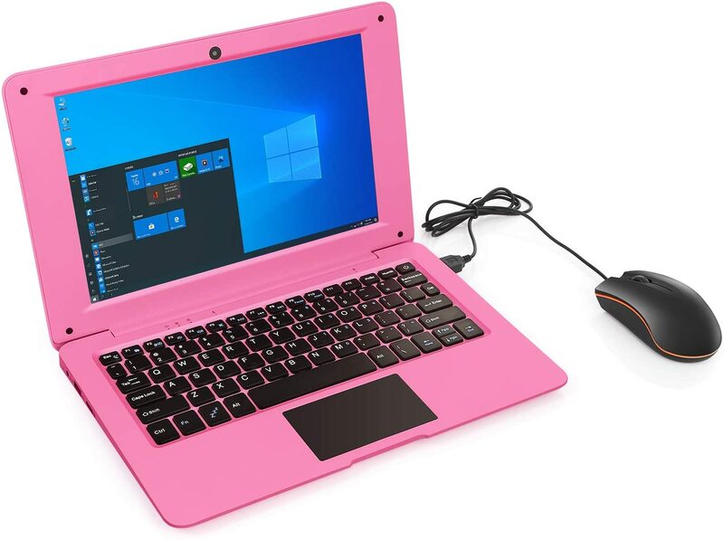 Ordenador portátil Netbook de 10,1 pulgadas, Windows 10, compatible con tarjeta TF con procesador Intel Quad Core/6GB + 64GB/ Wi-Fi/ BT/ HD, enchufe de la UE