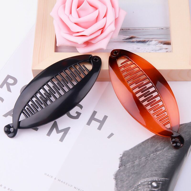 Multi-Sizes Fish Shape Hair Claws Clips Ponytail Holder for Women Girls Banana Clips Crabs Black Brown Hair Styling Accessories