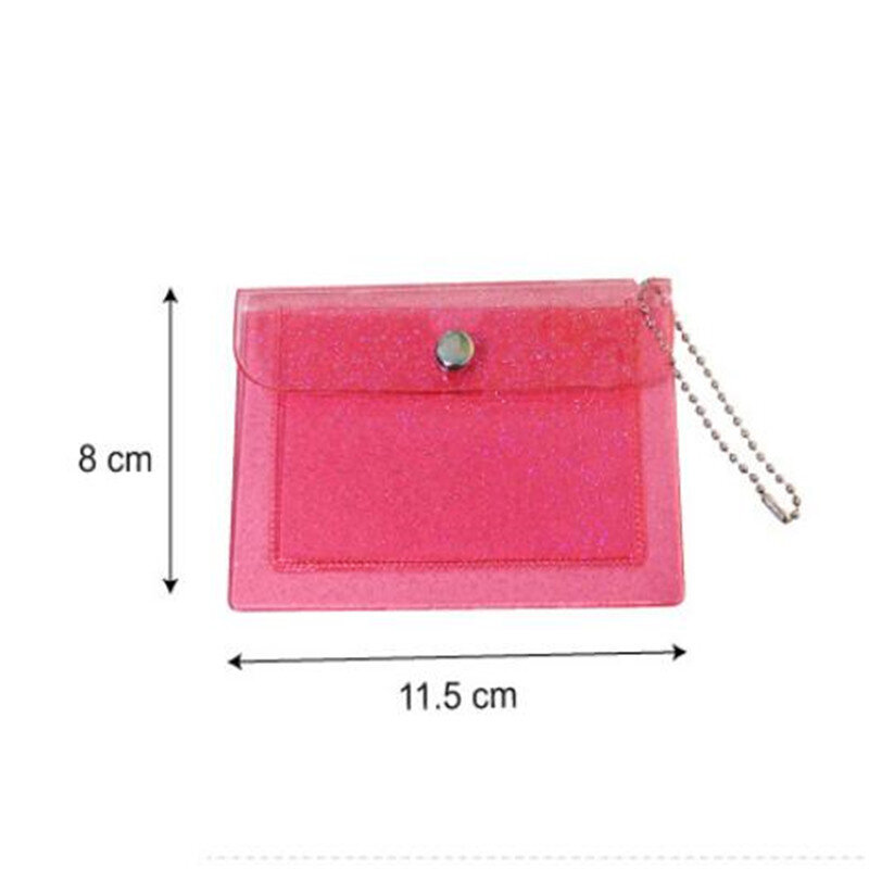 โปร่งใส PVC ปุ่มผู้ถือบัตร Mini แบบพกพา Zero กระเป๋าสตางค์กันน้ำ Anti-Tear กระเป๋าบัตรเครดิต Id เหรียญที่เรียบง่ายกระเป๋า