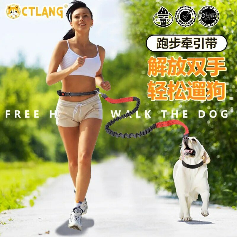 New Style Abdominal Exercising Band Nylon Dog Rope Sports Pet Supplies Dog Traction Rope Running Reflective Hand Holding Rope