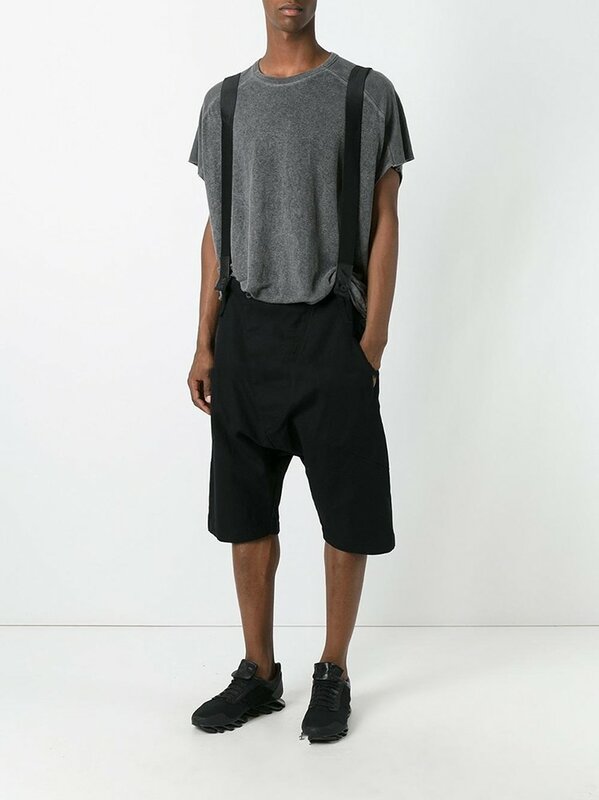 Spring and summer new style young man braces Harun version shorts fashion loose harem pants black all-match braces
