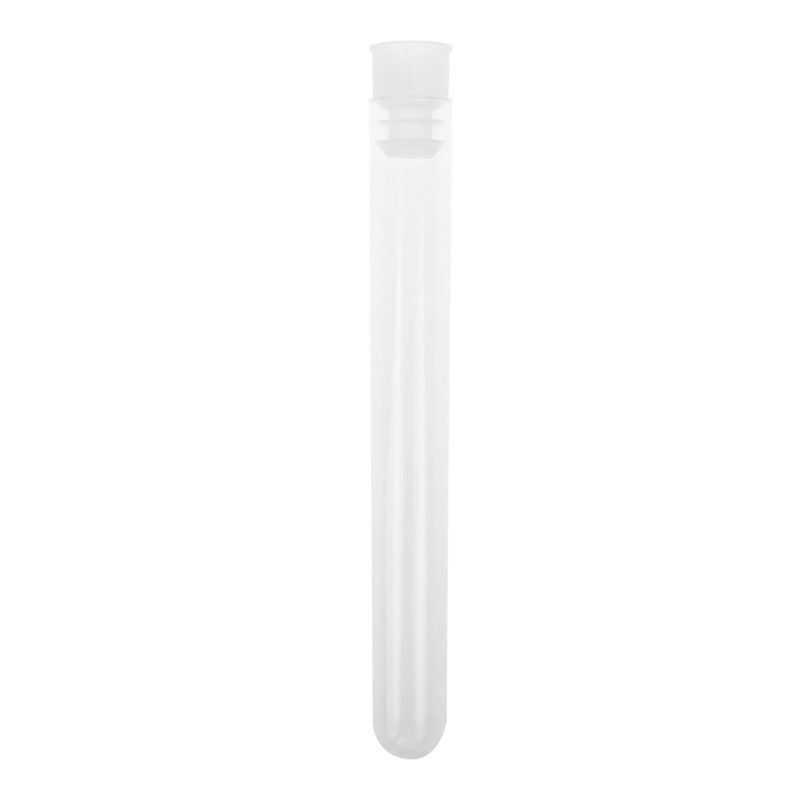 Tubos de ensayo de plástico transparente para laboratorio, viales con tapón de empuje, suministros de laboratorio escolar, 12x100mm, 50 unids/paquete