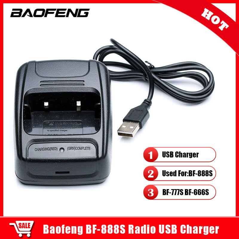 วิทยุสื่อสารสองทาง Baofeng USB ที่ชาร์จแบตเตอรี่ BF-888S BF-666S BF-777S อุปกรณ์เสริมอะไหล่ Raido
