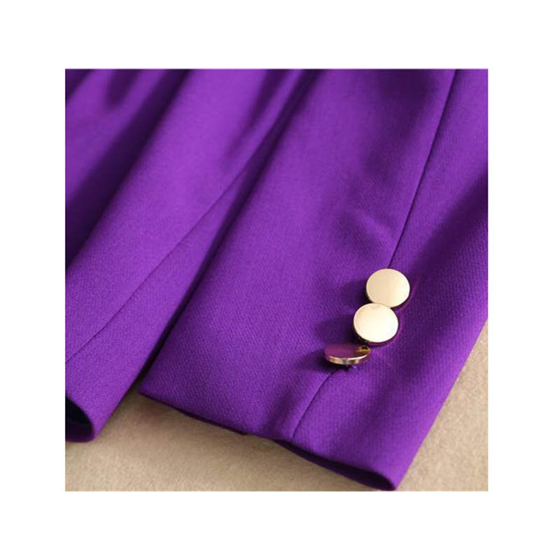 Pakaian wanita hitam ungu musim gugur 2023, pakaian profesional wanita kantor sederhana dan modis dua potong