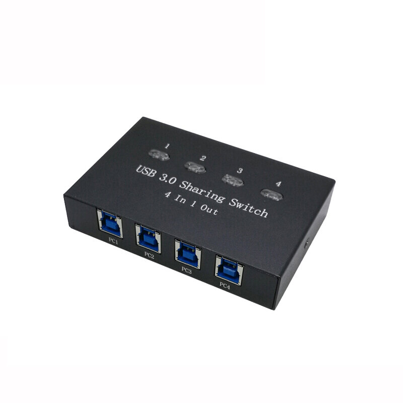 Commutateur manuel 4 ports usb 3.0, partage manuel, boîtier adaptateur, 4 ordinateurs, 1 USB Gert Hub Drucker Scanner