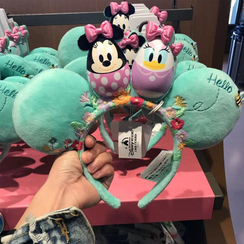 2022 Disney Mickey Mouse Headband Disneyland หู Minnie Plush Headwear เด็กผู้หญิงความงามของเล่น Cosplay Party ตกแต่ง