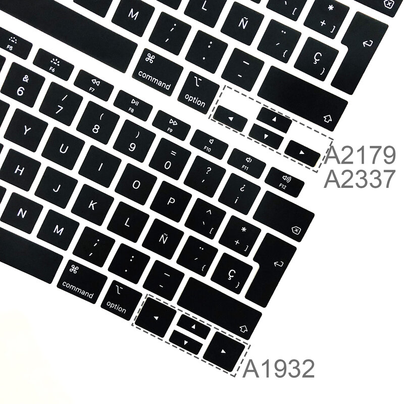 ES FRแล็ปท็อปRUแป้นพิมพ์สำหรับMacbook Air 13 M1 A2337ซิลิโคนป้องกันกรณีฟิล์มAir13 A2179 A1932 a1466ฝาครอบ