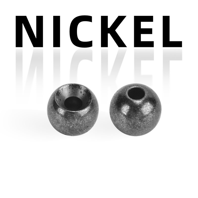 SF 25PCS Cyclops Tungsten Bead Head Eyes for Fly Tying Nymph Head Ball Beads Nickel