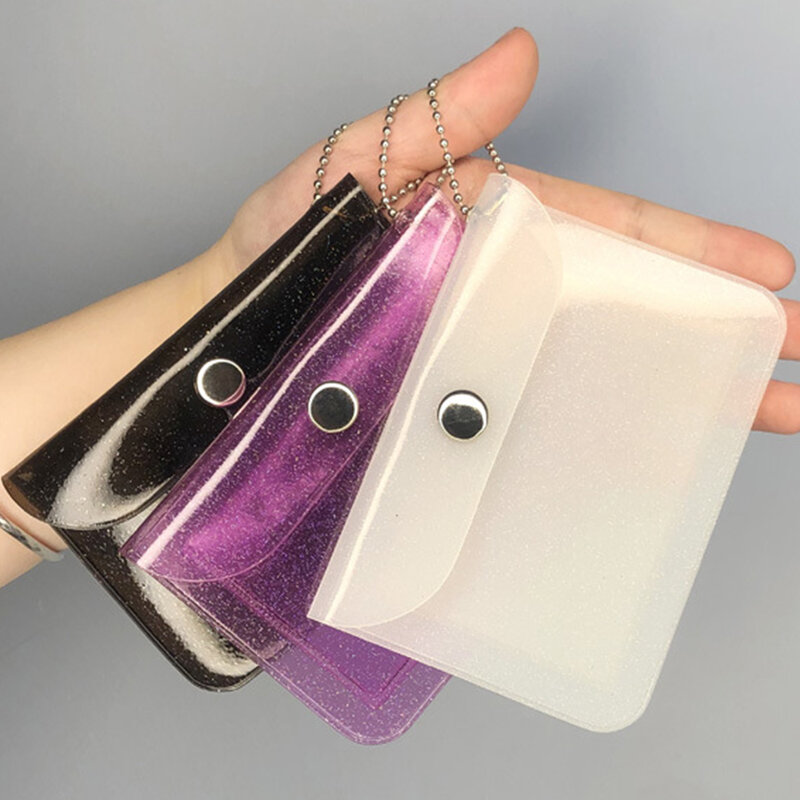 Fashion Transparent Unisex Credit Card Holder Wallet Waterproof Key Bag Photo Bag Organizer Case Id Card Holder Thin Coin Purse