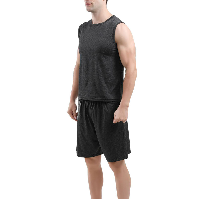 Summer men 7XL busto 180cm Vest set 5XL 6XL gilet allentato di grandi dimensioni con pantaloncini 5 colori