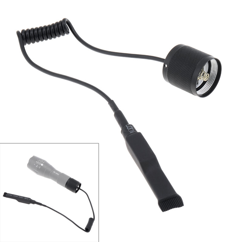 Pièces de lampe de poche LED avec pressostat à distance, entièrement en métal, 2 boutons, adapté pour A100, zoomable, torche, lampe de poche
