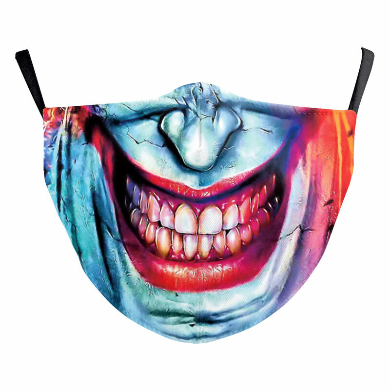 NADANBAO-mascarilla con estampado para adultos, máscara de tela lavable, divertida, reutilizable, accesorios de juego de rol, Cosplay de Halloween