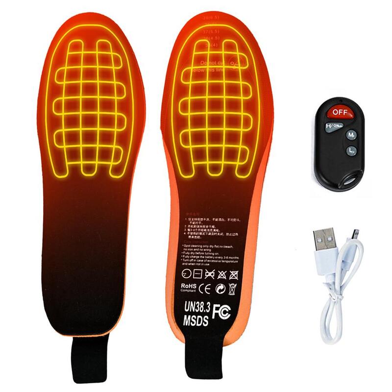 Winter Electric Heating Insole USB Rechargeable Smart Remote Control Heating Insole Cuttable Warm Insole For Outdoor Sports