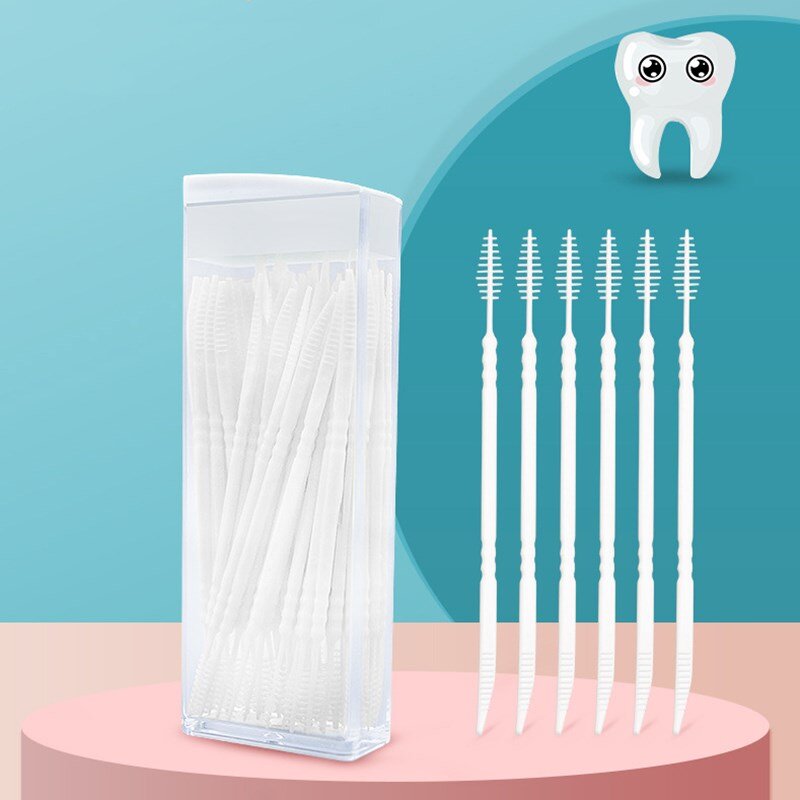 120 buah tongkat gigi prima dua kepala sekali pakai, pesta tusuk gigi bersih residu makanan perawatan mulut gigi