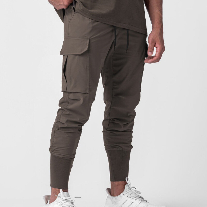 メンズカーゴパンツ弾性複数のポケット男性のズボンヒップホップジョギングパンツジョギングスウェットパンツファッション原宿男性ハーレムパンツ