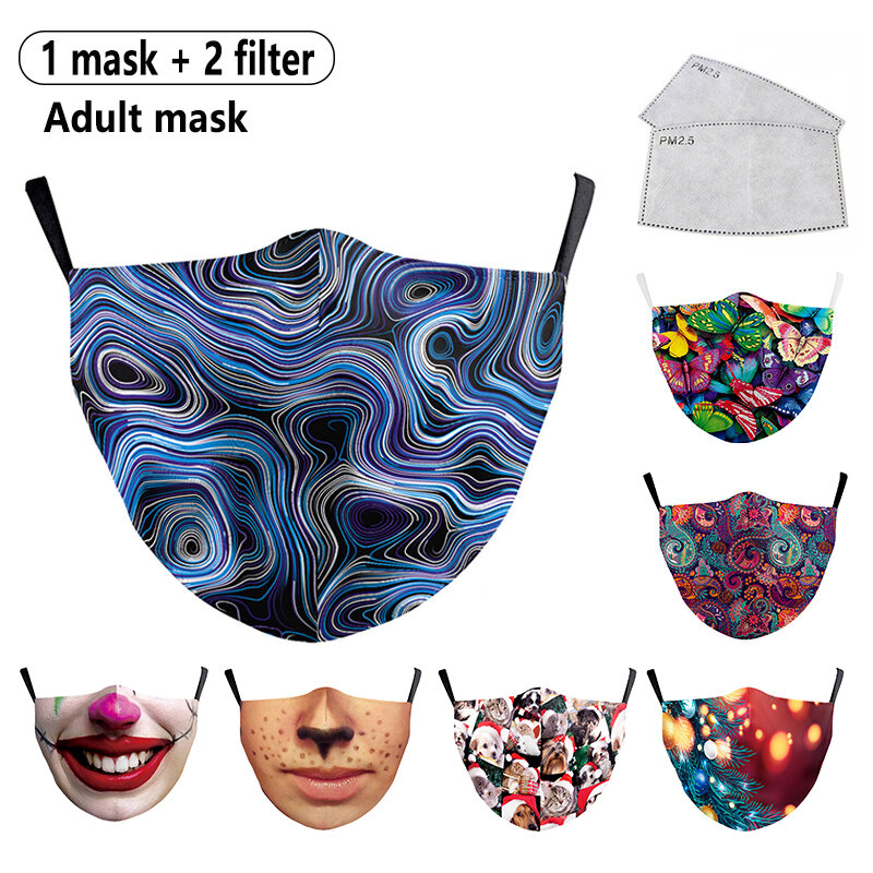 Fashion Washable Unisex Black Mouth Masks Butterfly Print Reusable Outdoor Windproof Cotton Face Mask Mouth Caps Mascarillas