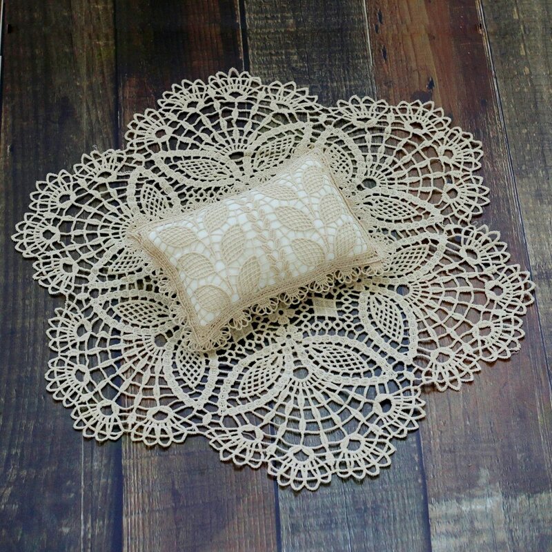 Macrame Newborn Blanket Posing Pillow Set Baby Photography Props Knitted Newborn Layer Photo Shoot Lace Rug Backdrop