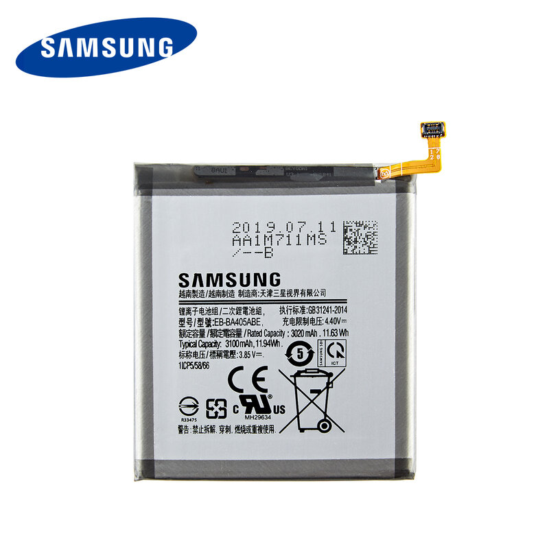 Samsung Orginal EB-BA405ABE EB-BA405ABU 3100 Mah Batterij Voor Samsung Galaxy A40 2019 SM-A405FM/Ds A405FN/Ds GH82-19582A + gereedschap