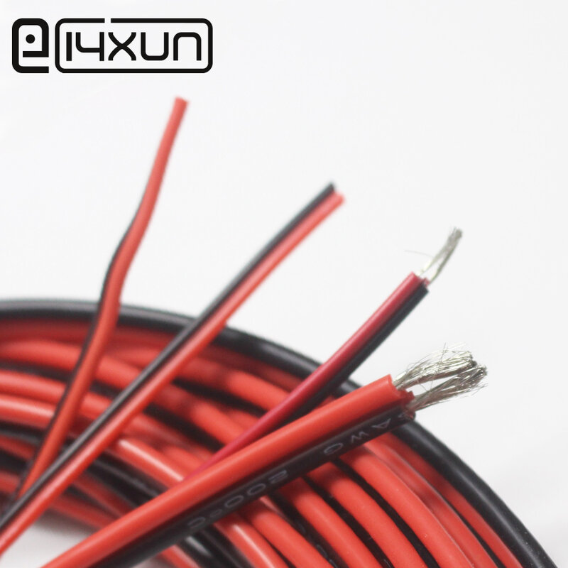 1meter Red + Black Silicone Cable 24AWG 22AWG 20AWG 18AWG 16AWG Heatproof Soft Silicone Silica Gel Wire