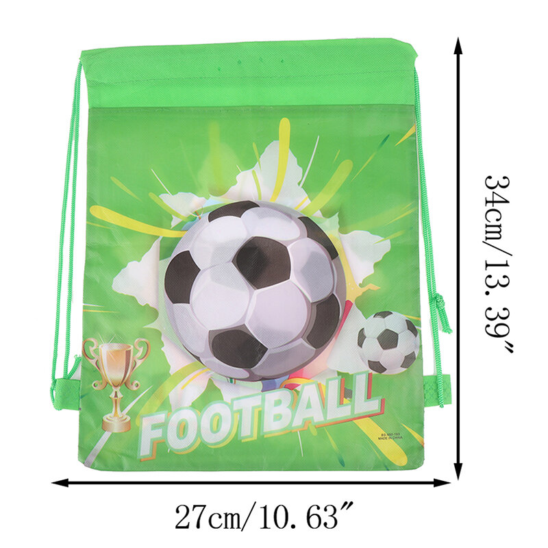 5styles Non-woven Fabrics Football Drawstring Gift Bags Cartoon Drawstring Backpack Kids Boys Backpack Shoes Clothes Storage Bag
