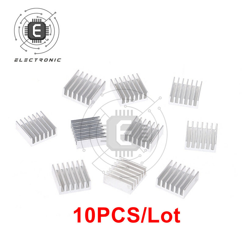 10PCS/Lot High Quality Aluminum Computer Cooler Radiator Heat Sink Memory Chip IC New 14x14x6mm For Various Pi Heat Dissipation