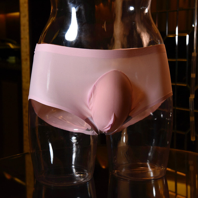 new Men's Quick dry Ice silk Briefs Seamless One Piece  Erect Shaft Close Open Nose Pouch soft Erotic Underwear