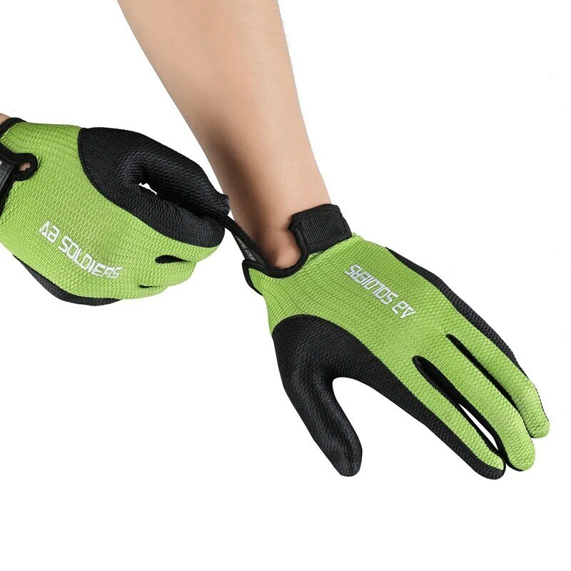 Cynewz-guantes de ciclismo antideslizantes para hombre y mujer, con dedos completos, pantalla táctil, protección solar para deportes al aire libre, tela de malla