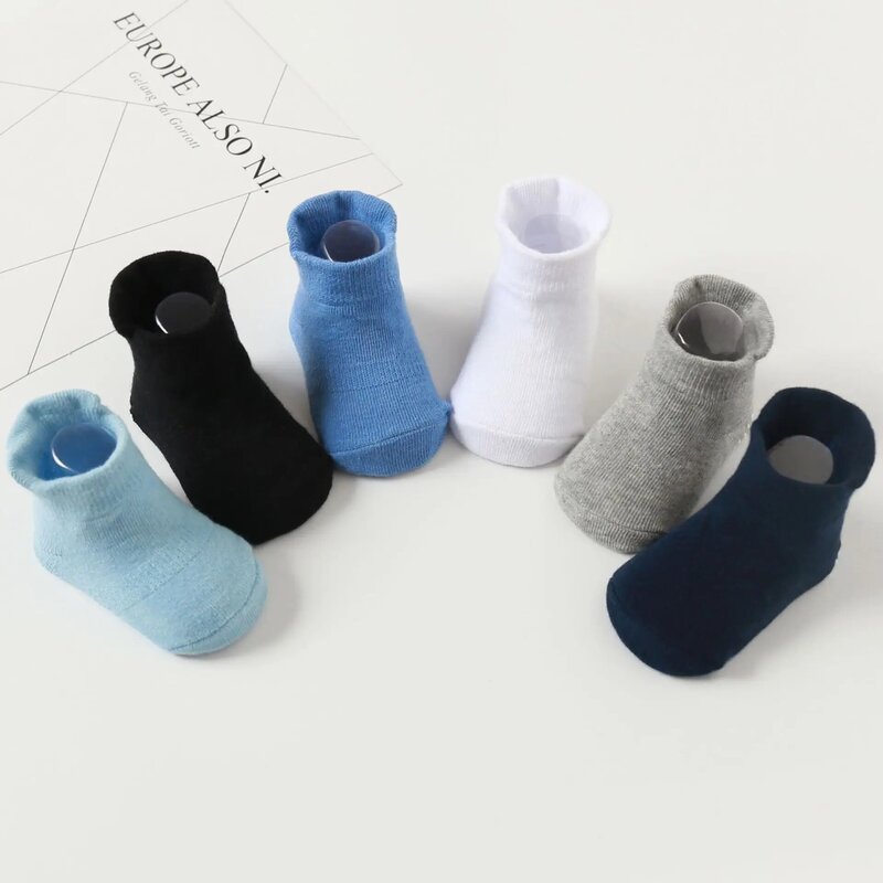 6 Paare/los 0 zu 5 Jahre Anti-slip Non Skid Ankle Socken Mit Griffe Für Baby Kleinkind Kinder Jungen mädchen Alle Jahreszeiten Baumwolle Socken
