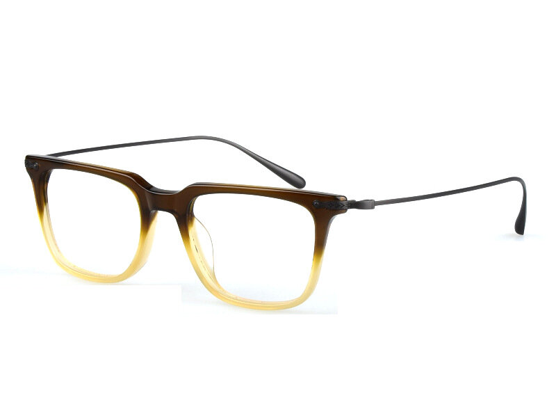 Plate Glasses Retro Pure Titanium Glasses Leg Color Matching Trendy Men's Glasses Frame High Quality Big Face