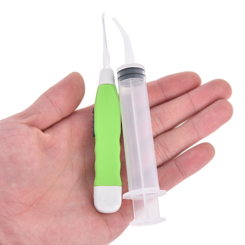 LED Light Ear Wax Remover Earpick With 3 Tips Irrigator Syringe Clean Care Tool