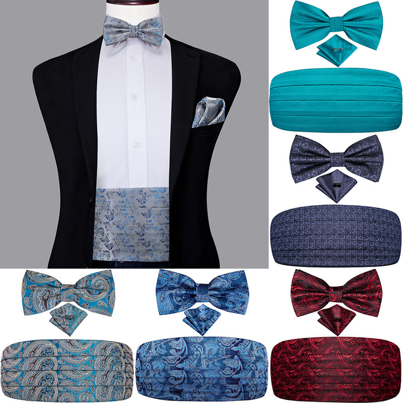 Hi-Tie Vintage Cumberbanden Riem Voor Mannen Tuxedo Fashion Bloemen Paisley Gentleman Broek Elastische Zijde Riem Top Kwaliteit